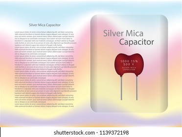 Silver maica capacitor diagram and text information pattern on glass banner,vector illustration design,eps10.