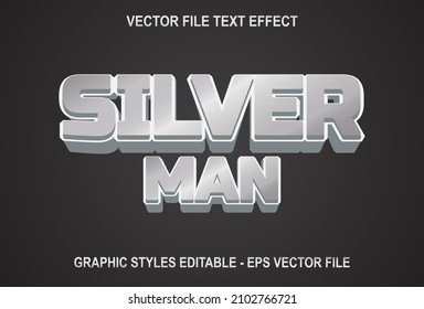silver man text effect black background 
