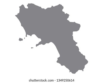 Silver Map of the Italian Region of Campania