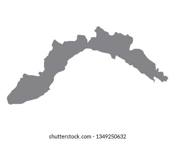 Silver Map of the Italian Region of Liguria