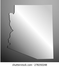 silver map of state arizona