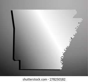 silver map of state arkansas