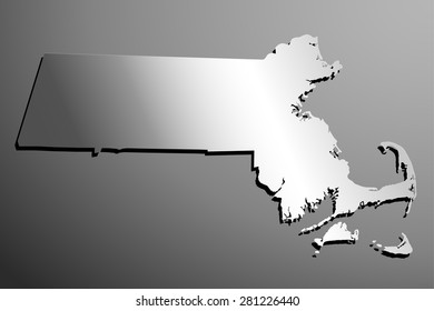 silver map of state massachusetts