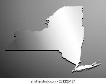 silver map of state new york