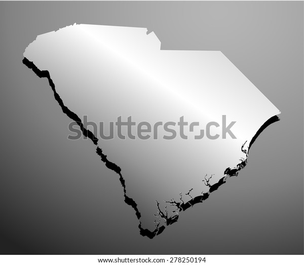 Silver Map State South Carolina Stock Vector (Royalty Free) 278250194