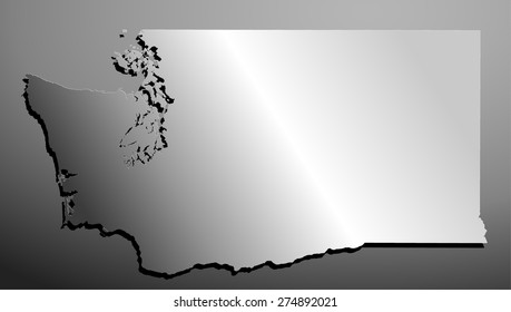 silver map of state Washington