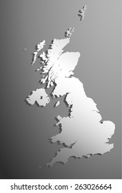 silver map of united kingdom