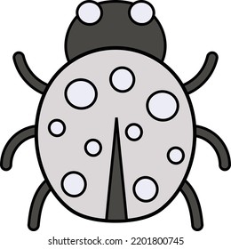 Silver Marybeetle Vector Icon Design, Autumn or Fall activities Symbol, Dry weather Sign, Temperate climates Elements Stock illustration, Grey Ladybird Beetle Concept