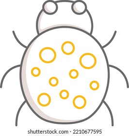 Silver Marybeetle Vector Icon Design, Autumn or Fall activities Symbol, deciduous weather Sign, harvesting season Elements Stock illustration, Grey Ladybird Beetle Concept