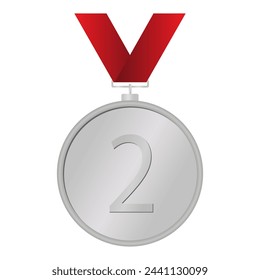 Medalla de plata para el 2do lugar imagen vectorial