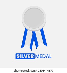 Silver Medal award for 2nd place winner achievement 