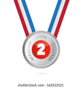 Silver Medal, Award Isolated on White Background