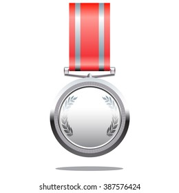  silver medal blank with ribbon.