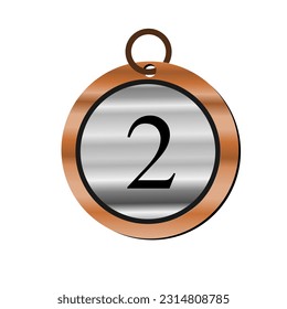 silver medal with bronze edging