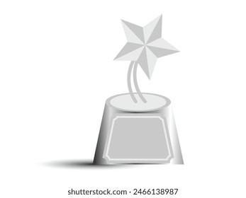 Medalla de plata campeón trofeo Ilustración vectorial