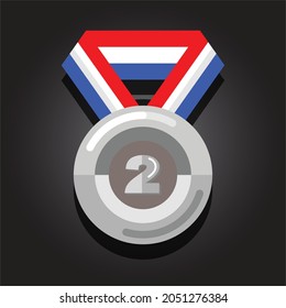 Silbermedaille - Flaches Design