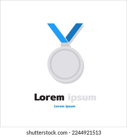 Silver Medal icon Gold, Silver and Bronze Medal icon medal with ribbons, winners for web app logo banner button icon - vector