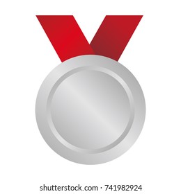 Silver medal icon illustration 