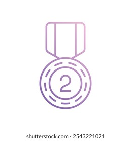 Silver Medal icon isolated on a white background. Vector illustration.