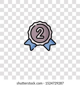 silver medal icon sign and symbol. silver medal color icon for website design and mobile app development. Simple Element from rewards collection for mobile concept and web apps icon.