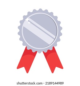 silver medal icon vector illustration flat image for apps and websites