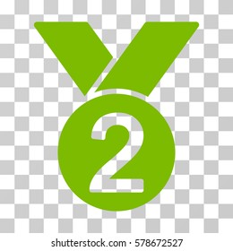 Silver Medal icon. Vector illustration style is flat iconic symbol, eco green color, transparent background. Designed for web and software interfaces.
