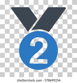 Silver Medal icon. Vector illustration style is flat iconic bicolor symbol, smooth blue colors, transparent background. Designed for web and software interfaces.