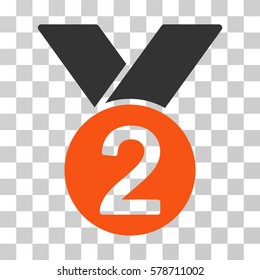 Silver Medal icon. Vector illustration style is flat iconic bicolor symbol, orange and gray colors, transparent background. Designed for web and software interfaces.