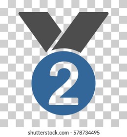 Silver Medal icon. Vector illustration style is flat iconic bicolor symbol, cobalt and gray colors, transparent background. Designed for web and software interfaces.
