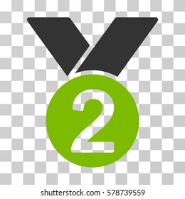 Silver Medal icon. Vector illustration style is flat iconic bicolor symbol, eco green and gray colors, transparent background. Designed for web and software interfaces.