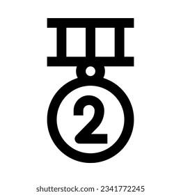 silver medal icon for your website, mobile, presentation, and logo design.