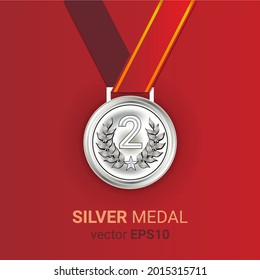 Silver Medal Illustration Image Vector EPS 10