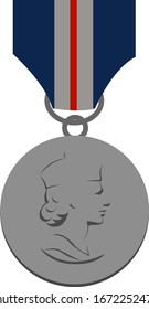 Medalla de plata, ilustración, vector sobre fondo blanco.