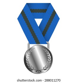 Silver Medal Isolated on White Background Vector