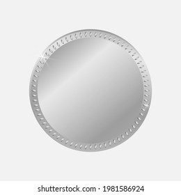 silver medal isolated vector badge. Isolated modern illustration. Luxury seal. Vector design element
