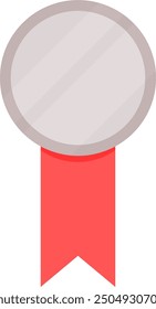 Silver medal. Round silver medal.