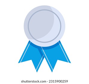 Silver medal second place prize isolated concept. Vector graphic design illustration
