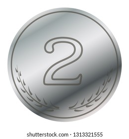 silver medal second place vector illustration isolated