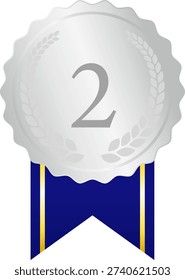 Silver medal for second place (with bay leaves)