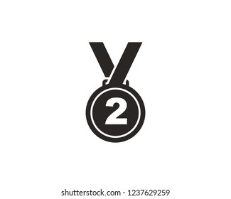Silver medal sign symbol