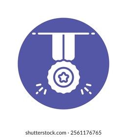 Silver medal Vector Glyph Icon. Eps 10 File