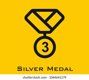 Silver medal vector icon
