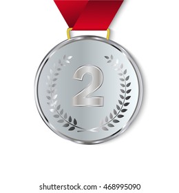 Silver medal vector illustration