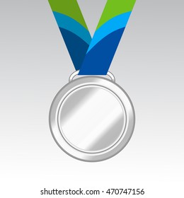 Silver Medal. Vector Illustration