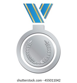 Silver medal vector illustration on white background eps10
