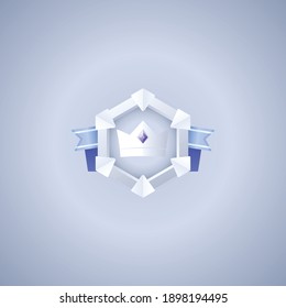 Vector de medalla de plata para ganador. Logro, victoria, juego ui.