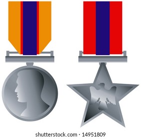 Silver medals isolated on white