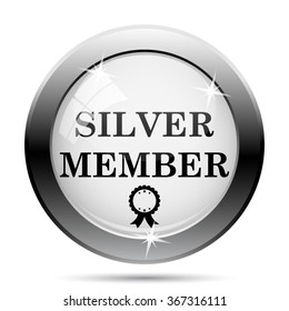 Silver member icon. Internet button on white background. EPS10 vector.
