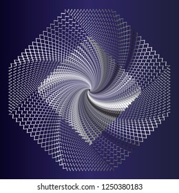 Silver mesh on blue background

