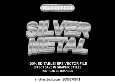 silver metal 3d editable text effect